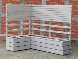 Spezialanfertigung Pflanzkasten Holz Ecke Mit Rankgitter Sichtschutz Transparent Geolt Grau Pflanzkasten Holz Pflanzkasten Rankgitter