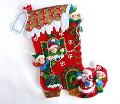 Bucilla Christmas Stocking Finished Ready To Ship Holiday Etsy Felt Christmas Stockings Christmas Stockings Holiday Stockings