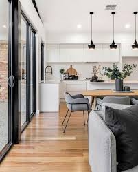 Love This Open Kitchen Beautiful Black And White Decor With Wood Accents Jessicaaregehr Dining Room Design Open Plan Kitchen Living Room White Decor