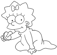 Desenho de homer simpson para colorir. Maggie Simpson Pintar
