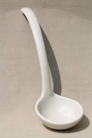 Creamware Colored Ivory White Ceramic Ladle For Punch Bowl Or Soup Tureen Creamware Ceramic Spoons Ceramics