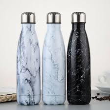 500ml Double Wall Vacuum Cup Insulated Water Bottle Sports Chilly Flask Warm Cup In 2020 Marble Water Bottle Thermal Flask Stainless Steel Water Bottle