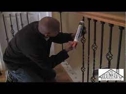 Stair Spindle Installation In Place Of Out Dated Stair Posts Good Tutorial Seems Easy Enough Stair Spindles Diy Staircase Stair Posts