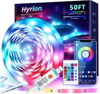 Amazon.com: Tira de luces LED Bluetooth de 50 pies, tiras de luz LED RGB  5050 con 300 LEDs brillantes, tira de luces LED flexible con sincronización  ...