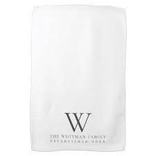 Black And White Checkered Kitchen Towels Family Monogram Elegant Kitchen Kitchen Towel Zazzle Com Family Monogram Elegant Kitchens Kitchen Hand Towels