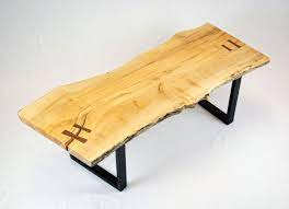 We offer a variety of leg and table base option in steel, stainless and in various hardwoods. Hand Crafted Reclaimed Maple Slab Coffee Table With Black Walnut Butterflys By Jonathan January Custommade Com
