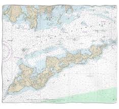 Ny Fishers Island Ny Nautical Chart Blanket Nautical