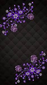 We have a large selection of floral pattern wallpaper at graham & brown. Purple Flowers On Black Background Black Wallpaper Flowery Wallpaper Flower Wallpaper
