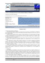 It sets out the minimum benefits that employees should receive during an employment. Pdf A Survey Of Employment Law In Petrochemical Industry In Malaysia Mahdis Hakami Academia Edu