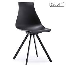 This beautiful chair features a simple barrel seat with a plush cushion and back, ensuring that every meal is a comfortable one. Yimiga Mid Century Modern Dining Chair Set Of 4 Black Metal Legs Green Pp Plasti Midcentury Modern Dining Chairs Black Dining Chairs Modern Dining Chairs