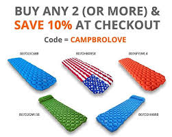 Campbro Sleeping Pad Lightweight Camping Mat Backpacking Inflatable Air Mattress With Snap On To Doub Camping Sleeping Pad Sleeping Pads Air Mattress Camping