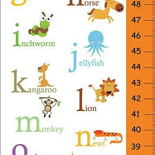 Amazon Com Canvas Growth Chart Alphabet Animals Theme