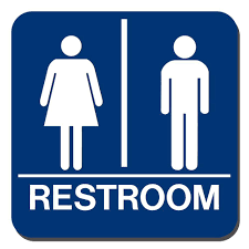 Lynch Sign 8 in. x 8 in. Blue Plastic with Braille Restroom Sign-UNI-18 - The Home Depot