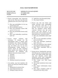 Manajer menunjukkan rencana yang ia buat dan menyusun daftar tugas dan aktifitas mana tiap staf harus melaksanakannay. Soal Ujian Kompetensi Manajemen 1 1