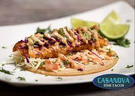 Flake the cooked fish with a fork. Casanova Fish Taco Line Up