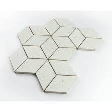 Upon construction, the rhomboid tiling is computed from the provided input points, up to the specified highest order. Lava White 3d Rhomboid 25 5cm X 29 5cm Mosaic Tile