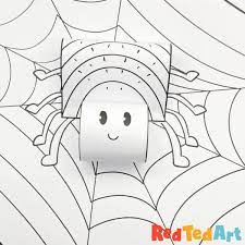 3D Tarantuala Coming Out Of Paper Coloring Sheet Printable
