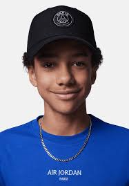 JORDAN Jordan Paris Saint-Germain black visor cap for boys and girls