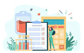 The health insurance calculator is the simple tool which helps you to identify the health insurance cost of availing health insurance benefits which include payment of hospitalization expenses like. Happy Cartoon Woman Holding Health Insurance Insurance Checklist With Calculator And Blood Samples Vector Illustration For Healthcare Medical Assistance Service Free Vectors