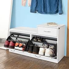 Sobuy Schuhbank Schuhregal Schuhschrank Sitzbank Schuhtruhe Weiss Fsr17 W Bench With Shoe Storage Shoe Cabinet Hall Furniture
