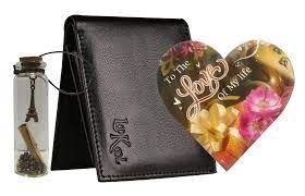 Free shipping on orders over $25 shipped by amazon. Love Gift For Boyfriend Love Greeting Card Message Bottle Black Leather Men S Wallet