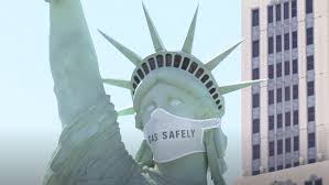 The statue of liberty was a joint effort between france and the united states, intended to commemorate the lasting friendship between the peoples of the two nations. Statue Of Liberty On Las Vegas Strip Fitted With Her Own Face Mask Ksnv