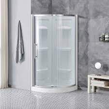 4 how do you attach a corner shelf to an existing tile shower? Ove Decors Noma Round Corner Shower Costco