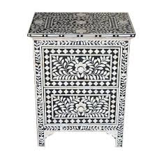 What kind of furniture is made of bone? 2 Drawers Bone Inlay Bedside Table Moh Arts And Crafts Id 19446567691