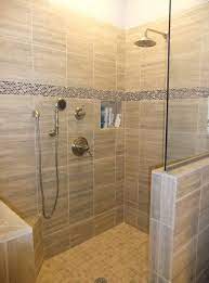 Terrific Small Bathroom Designs With Walk In Shower Shower Seat Gray Ceramic Tiles Wall Sh Small Bathroom With Shower Tile Walk In Shower Bathroom Design Decor
