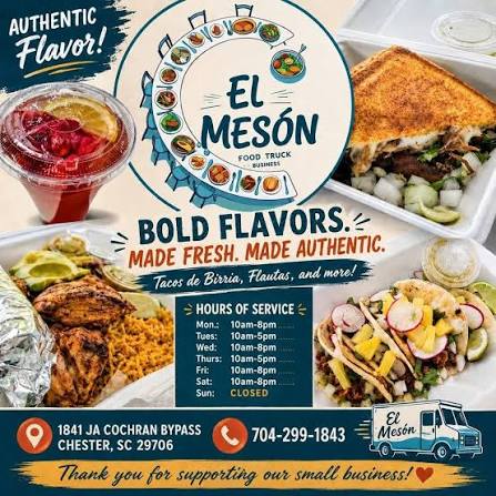Food Truck El Mesón — Nuevo Latino restaurant food truck in Chester, South Carolina