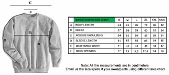 Sweatshirts Size Guide Personalized Sweatshirts Teetick