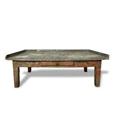 The upper and the support (legs or other support base). Antique French Coffee Table With Zinc Top Weisshouse