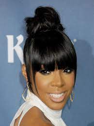 Long hair with sheer bangs hairstyle. Bangs Hair Bun Novocom Top