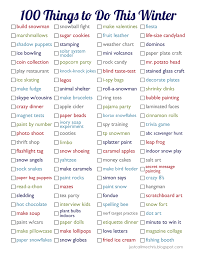 Winter Bucket List Ideas Tracker Bullet Journal Planner Page Winter Fun 100 Things To Do Things To Do When Bored