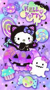 Hello Kitty Plays Halloween The Little Crosses Must Be To Scare Off Vampires With Hello Kitty Halloween Wallpaper Hello Kitty Halloween Hello Kitty Art