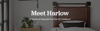 Harlow is a modern adjustable headboard. Amazon Com Nathan James Harlow Wall Mount Faux Leather Or Fabric Upholstered Headboard Adjustable Height Vintage Brown Straps With Black Matte Metal Rail Twin