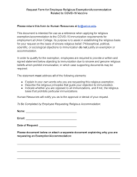Maybe you would like to learn more about one of these? Https Www Union Edu Sites Default Files Human Resources 202106 Covid10religiousexemptionform Pdf