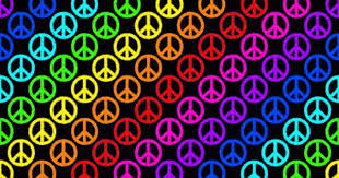 Download Rainbow Peace Signs On Black Background Seamless Background Image Wallpaper Or Texture Free For Any Web Page Desktop Peace Sign Art Rainbow Peace Peace Sign