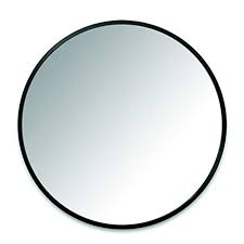 Black And Gold Round Wall Mirror Umbra Hub Wall Mirror Black 37 Inch Round Wall Mirror For Entryways Washrooms Living Rooms And M Round Wall Mirror Mirror Wall Hanging Wall Mirror