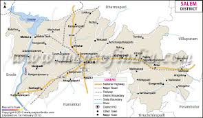 Tamil nadu is the tenth largest indian state by area 130,060 km2 (50,220 sq mi) and the sixth largest by population 72,147,030. Salem District Map