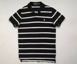 Black And White Polo Shirt Mens Ralph Lauren Polo Custom Fit Mens S Small Black White Striped Golf Shirt Black White Stripes Golf Shirts Custom Fit