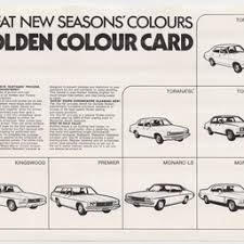 Holden Hj And Ta Lh Torana Colour Card Manuscript State