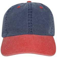 Dad Hat Pigment Dyed Two Tone Plain Cotton Polo Style Retro Curved Baseball Cap 1200 Blue Red C4187wzr2eg Dad Hats Cotton Polo Hats For Men