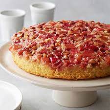 Flourless Rhubarb Almond Upside Down Cake Recipe Rhubarb Recipes Rhubarb Desserts Upside Down Cake