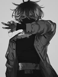 Anime Black Curly Hair Boy Pin Di Black White Anime Profile Picture