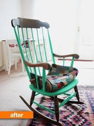 Before After This Rocker S More Glam Than Granny Old Rocking Chairs Rocking Chair Makeover Rocking Chair