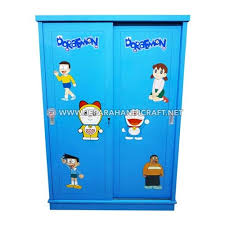 Ciptakan kamar tidur nyaman dengan pilihan lemari baju murah dan tepat. Jual Lemari Pakaian Anak Karakter Doraemon 2 Pintu Jepara