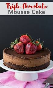 Triple Chocolate Mousse Cake Recipe Triple Chocolate Mousse Cake Chocolate Mousse Cake Cake
