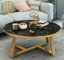 Nordic Marble Living Room Round Slate Home Coffee Table
