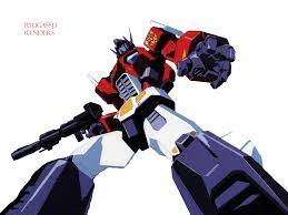 so yeah inspired by s renders of lynn minmay and we end up with masami obari s version of optimus prime i also forgot that optimus prime optimus lynn minmay